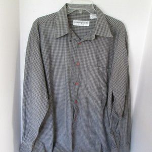 Jhane Barnes Men's Shirt Blue Green Check Large